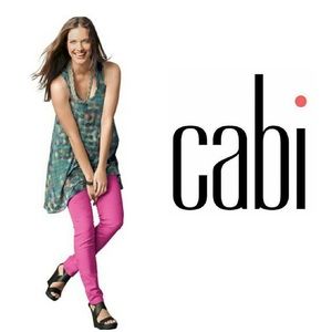 Cabi size 10 pink Bardot marbled skinny jeans